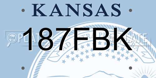 187FBK Kansas License Plate