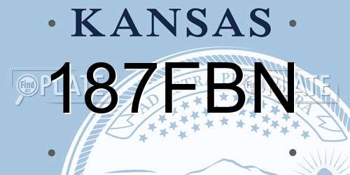 187FBN Kansas License Plate