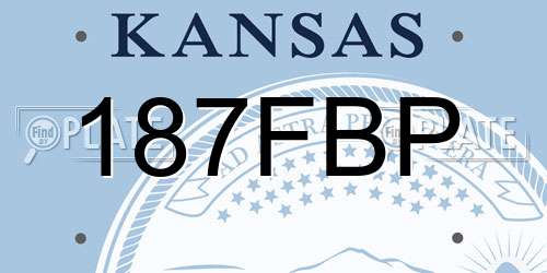 187FBP Kansas License Plate