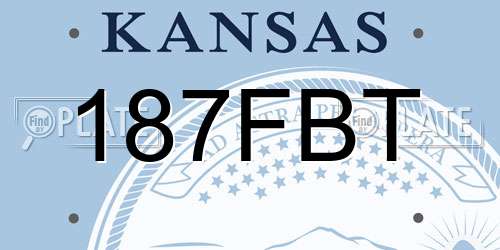 187FBT Kansas License Plate