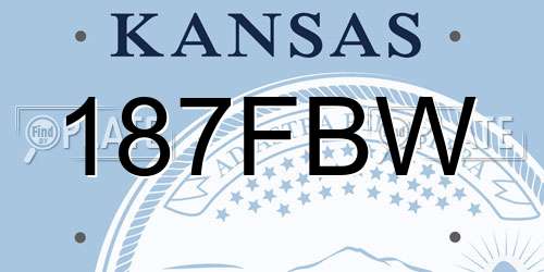 187FBW Kansas License Plate