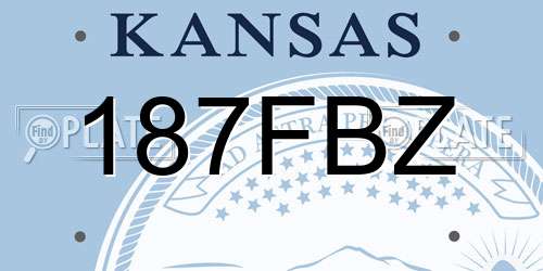 187FBZ Kansas License Plate