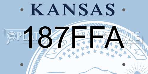 187FFA Kansas License Plate