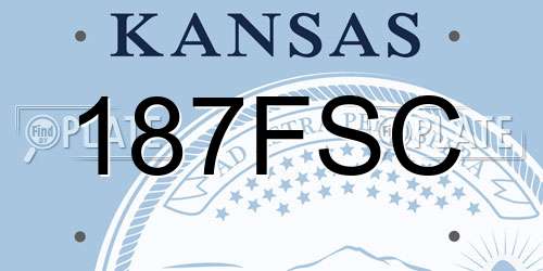 187FSC Kansas License Plate