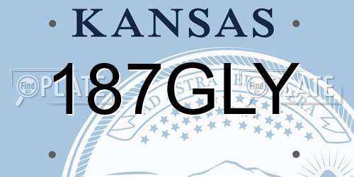 187GLY Kansas License Plate