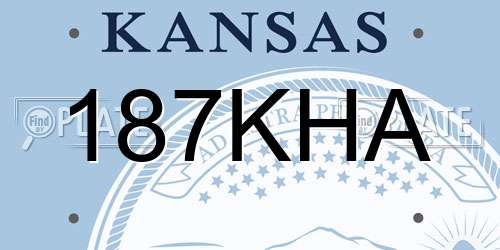 187KHA Kansas License Plate