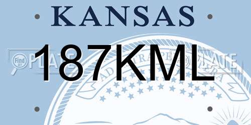 187KML Kansas License Plate