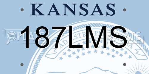 187LMS Kansas License Plate