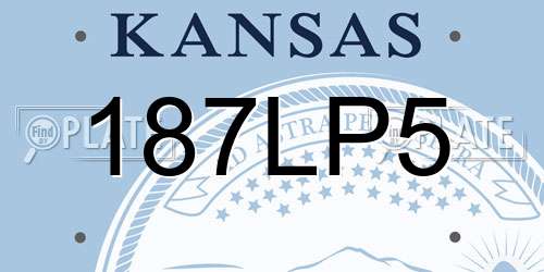 187LP5 Kansas License Plate