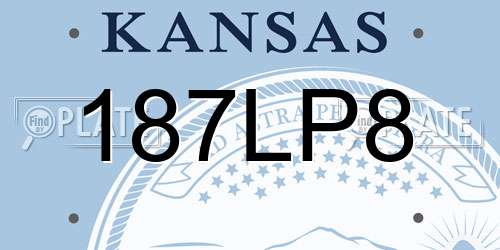 187LP8 Kansas License Plate