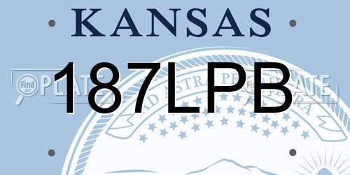 187LPB Kansas License Plate