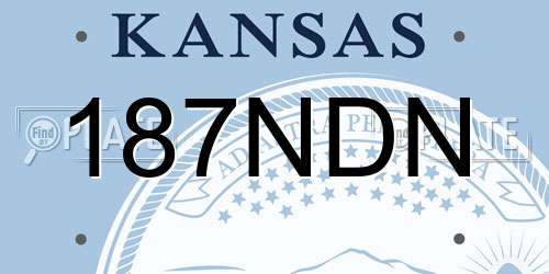 187NDN Kansas License Plate