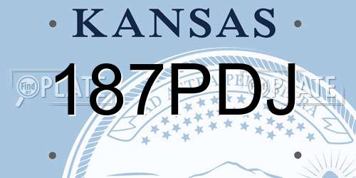 187PDJ Kansas License Plate