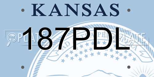 187PDL Kansas License Plate