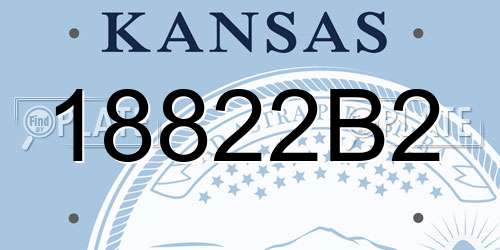 18822B2 Kansas License Plate