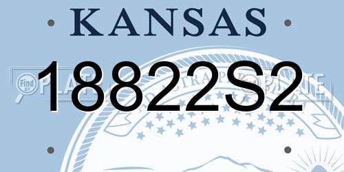 18822S2 Kansas License Plate