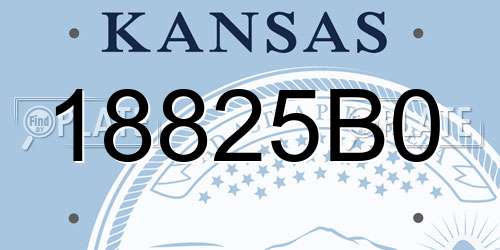 18825B0 Kansas License Plate