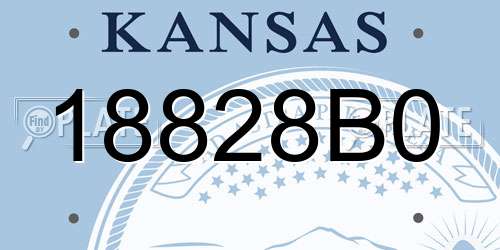 18828B0 Kansas License Plate