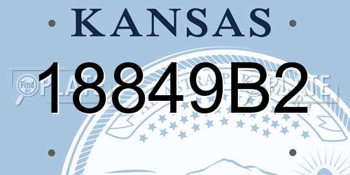 18849B2 Kansas License Plate