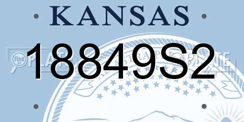 18849S2 Kansas License Plate