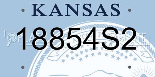 18854S2 Kansas License Plate