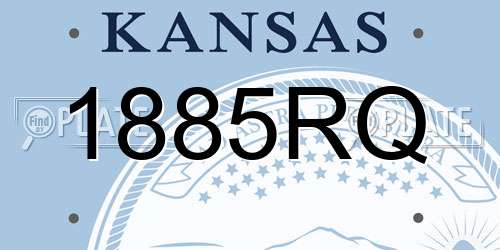 1885RQ Kansas License Plate