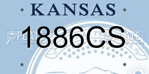 1886CS Kansas License Plate
