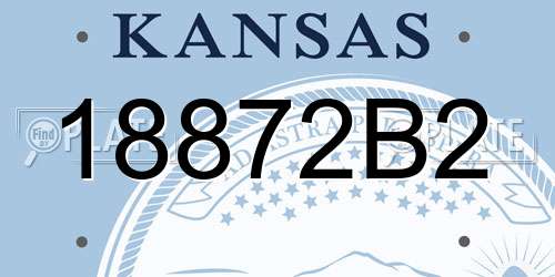 18872B2 Kansas License Plate
