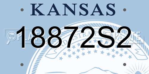 18872S2 Kansas License Plate