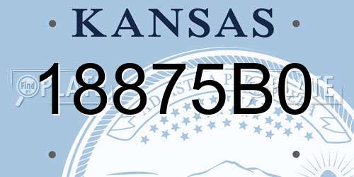 18875B0 Kansas License Plate