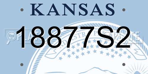 18877S2 Kansas License Plate