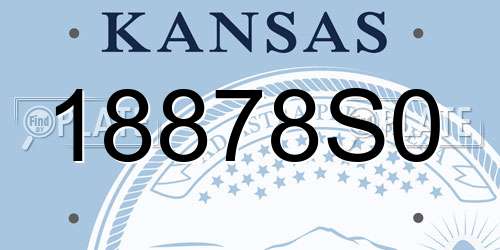 18878S0 Kansas License Plate