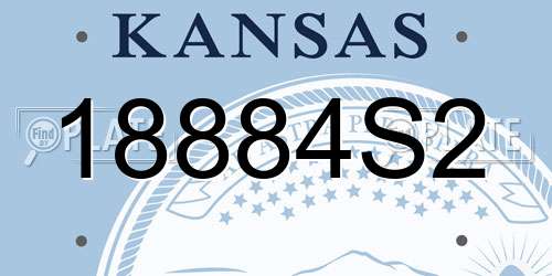 18884S2 Kansas License Plate