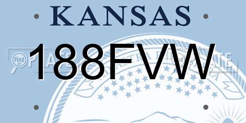 188FVW Kansas License Plate