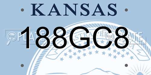 188GC8 Kansas License Plate