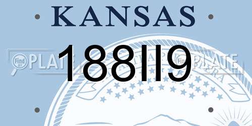 188II9 Kansas License Plate