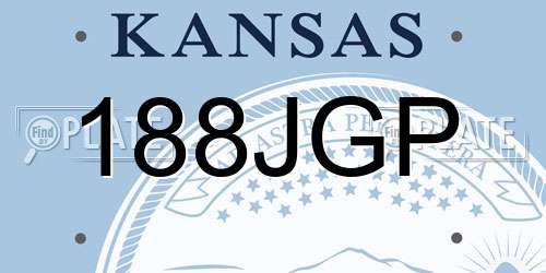 188JGP Kansas License Plate