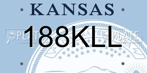 188KLL Kansas License Plate
