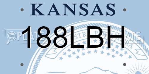 188LBH Kansas License Plate