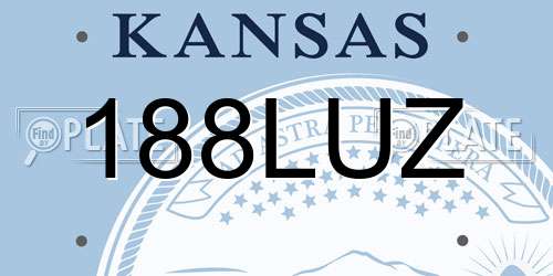 188LUZ Kansas License Plate