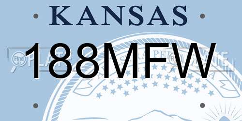 188MFW Kansas License Plate