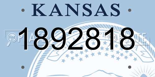 1892818 Kansas License Plate