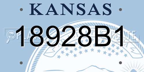 18928B1 Kansas License Plate