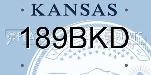189BKD Kansas License Plate