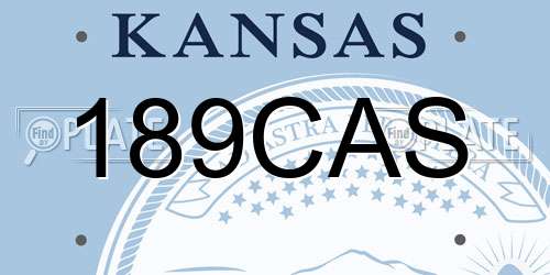 189CAS Kansas License Plate