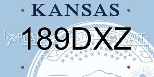 189DXZ Kansas License Plate