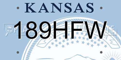 189HFW Kansas License Plate