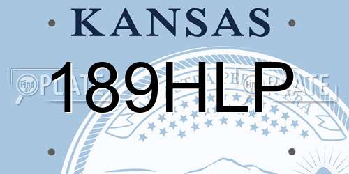 189HLP Kansas License Plate