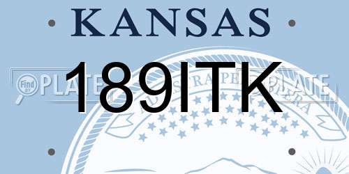 189ITK Kansas License Plate