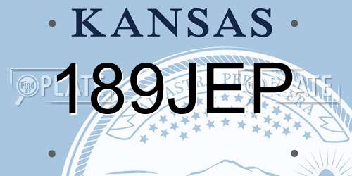 189JEP Kansas License Plate
